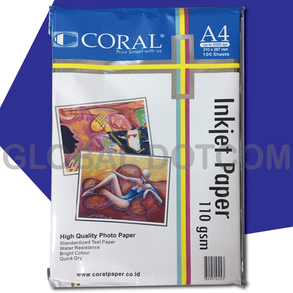 

Pusat Original CORAL INKJET PAPER A4 11gsm 1 pack 1 lembar