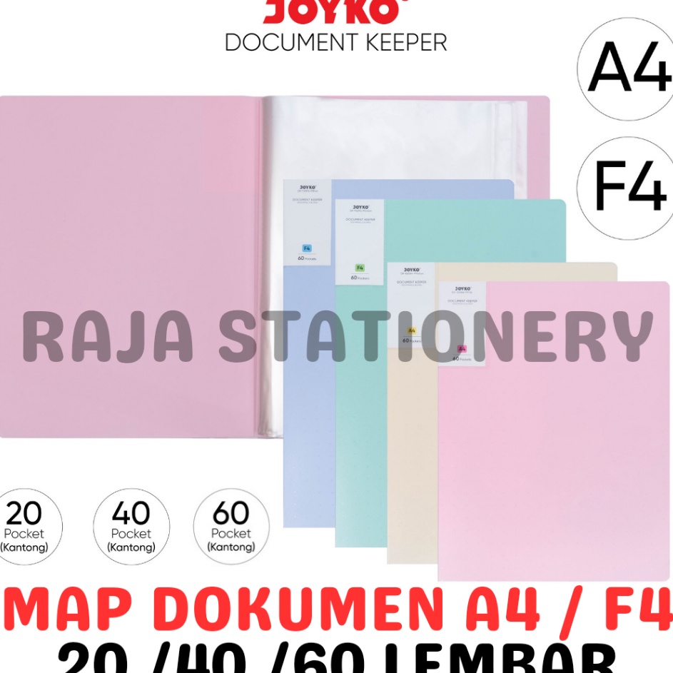 

Free Shipment JOYKO DOCUMENT KEEPER A4 F4 FOLIO CLEAR HOLDER PASTEL MAP DOKUMEN ALBUM DISPLAY BOOK