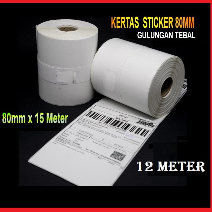 

Hadir Promo Kertas Stiker Label Printer Thermal 8x5mm Continuous 8 x 15 Meter