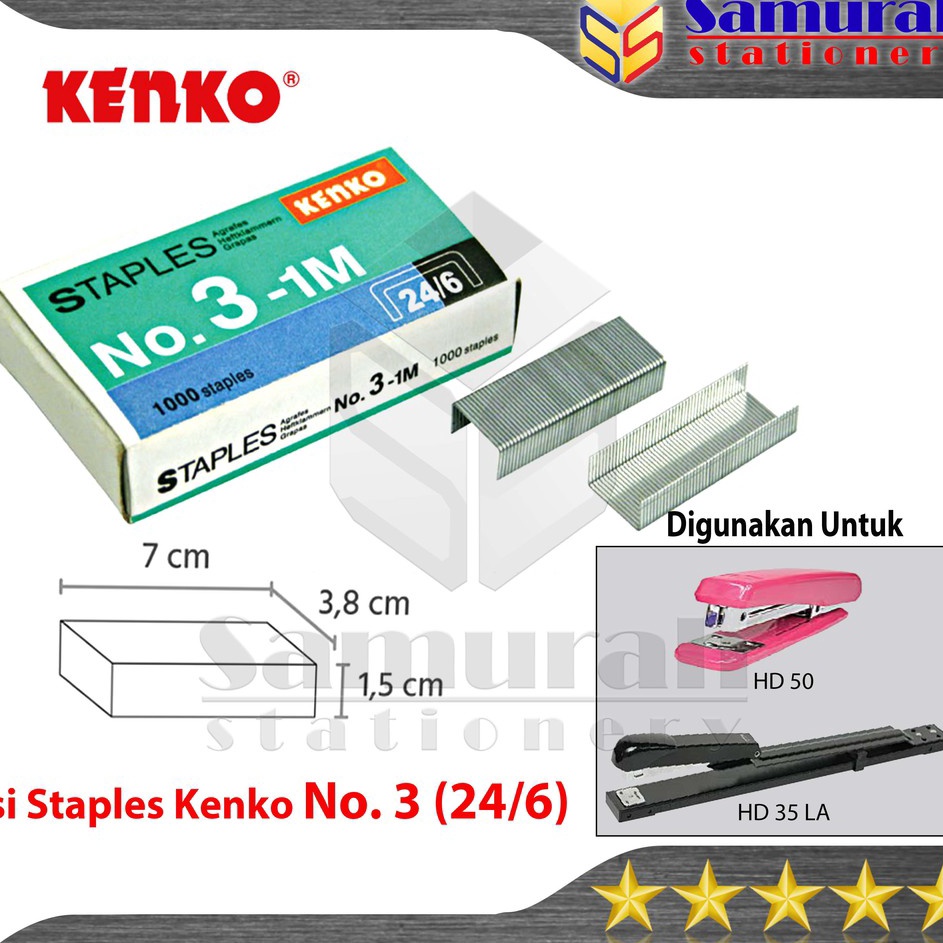 

Murah Terkeren Isi Staples Kenko No 3 Per Box Isi 2 Pak Kecil Refill Stapler no 3 isi Stepler Besar Hekter Tangan HD 5