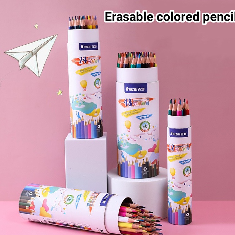 

Produk Istimewa Pensil warna 122436 warna Erasable colored pencil tidak beracun dapat di hapus warna terang Cerah dengan material berkualitas dan kuat sekolah pelajar Anak