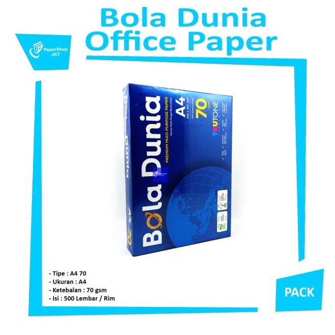 

Update Meriah BOLA DUNIA Kertas Fotocopy A4 7 Gram Office Paper Print