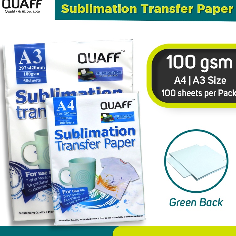 

Super Star Kertas Transfer Sablon Sublimation A4 1Lembar A3 5Lembar 1Gsm merek QUAFF