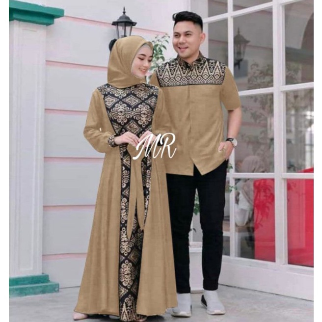 Borong Irit  Gamis Batik Kombinasi Polos Terbaru 222 Modern Couple Baju Muslim Pasangan Berkualitas Murah Busana Muslim Pasangan Gamis Set Baju Pasangan Baju Pasangan Suami Istri Terbaru Gamis Cople Pasangan Suami Istri Couple Pasangan Couple Suami I