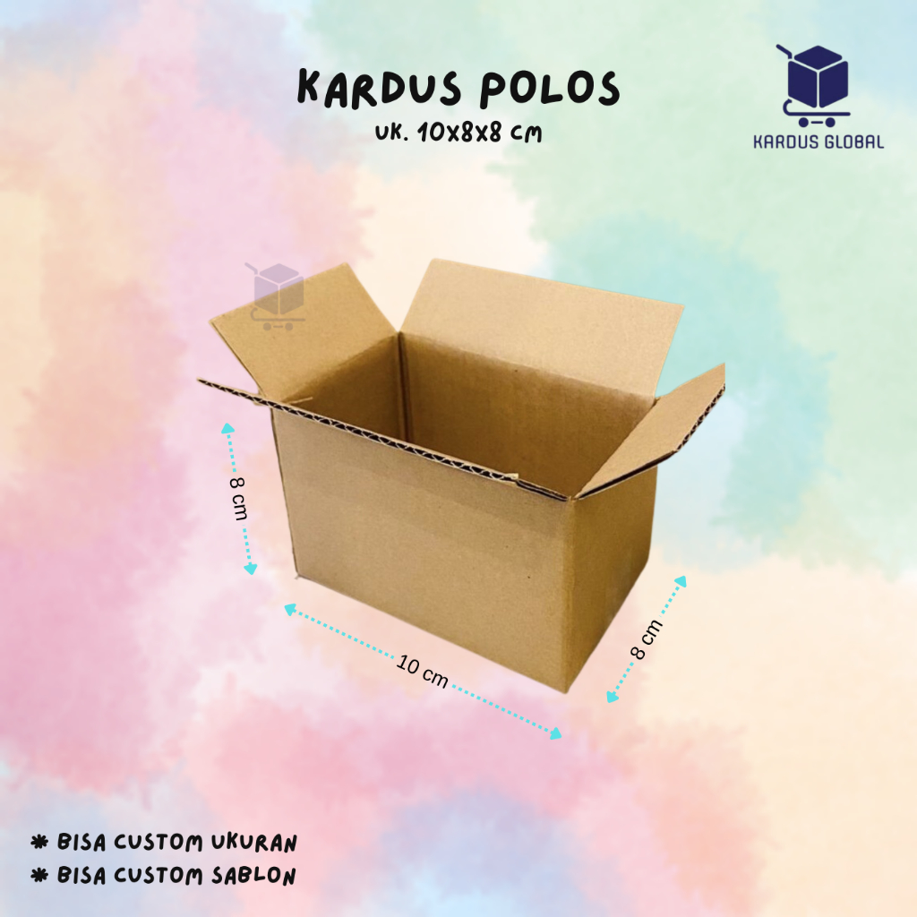 

KARDUS BOX POLOS BARU SINGLE WALL UK 10X8X8 (CM)