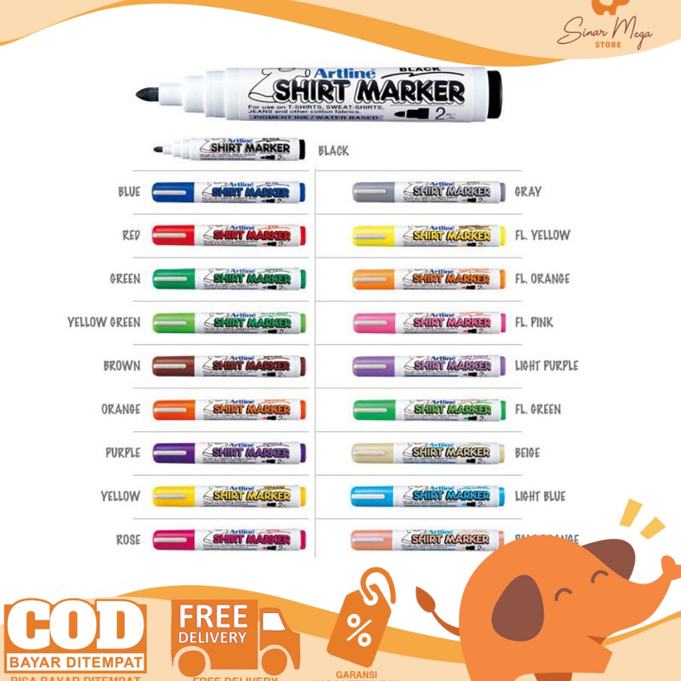 

KODE P5L Artline Shirt Marker Spidol Kain Kaos 2 Fabric Marker