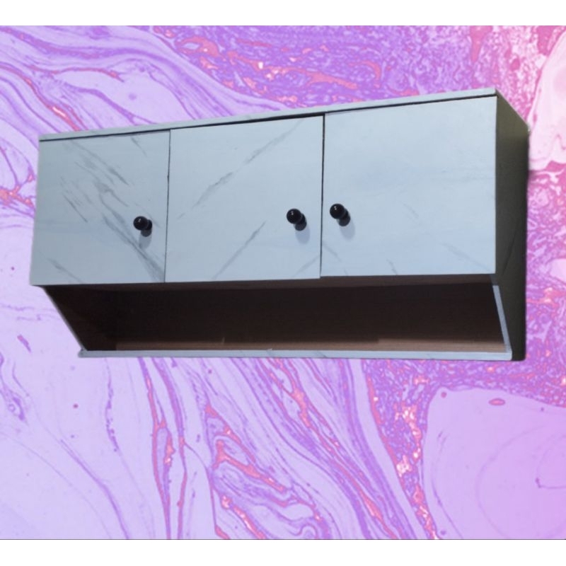 Rak Dinding Kitchen Set Minimalis 2-4 Pintu Lapis Wall Warna Coklat Putih Hitam