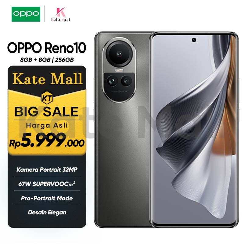 Hp OPPO Reno 10 5G 8/256GB RAM 8GB ROM 256GB NFC Second Hp OPPO Terbaru 2024 99% Baru Garansi resmi