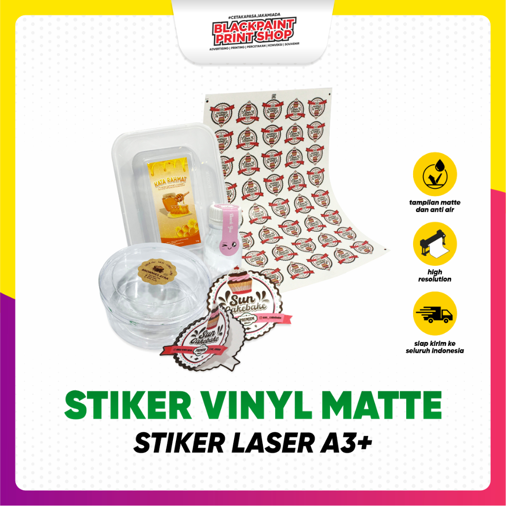 

Stiker Label Laser A3+ Vinyl Matte Graftac / Stiker Kemasan Makanan / Stiker Produk ( + Desain)