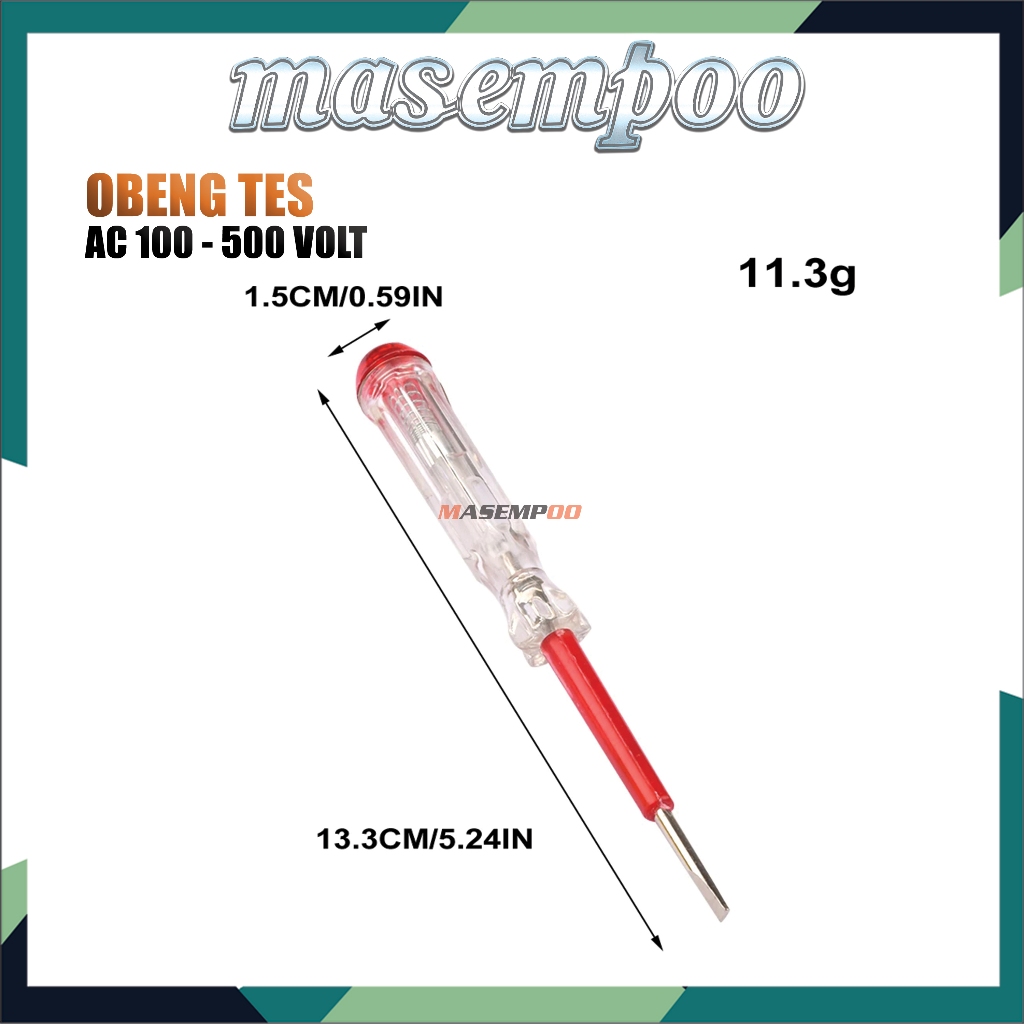 Obeng tes Listrik ac 100-500V Test Pen Portable Flat