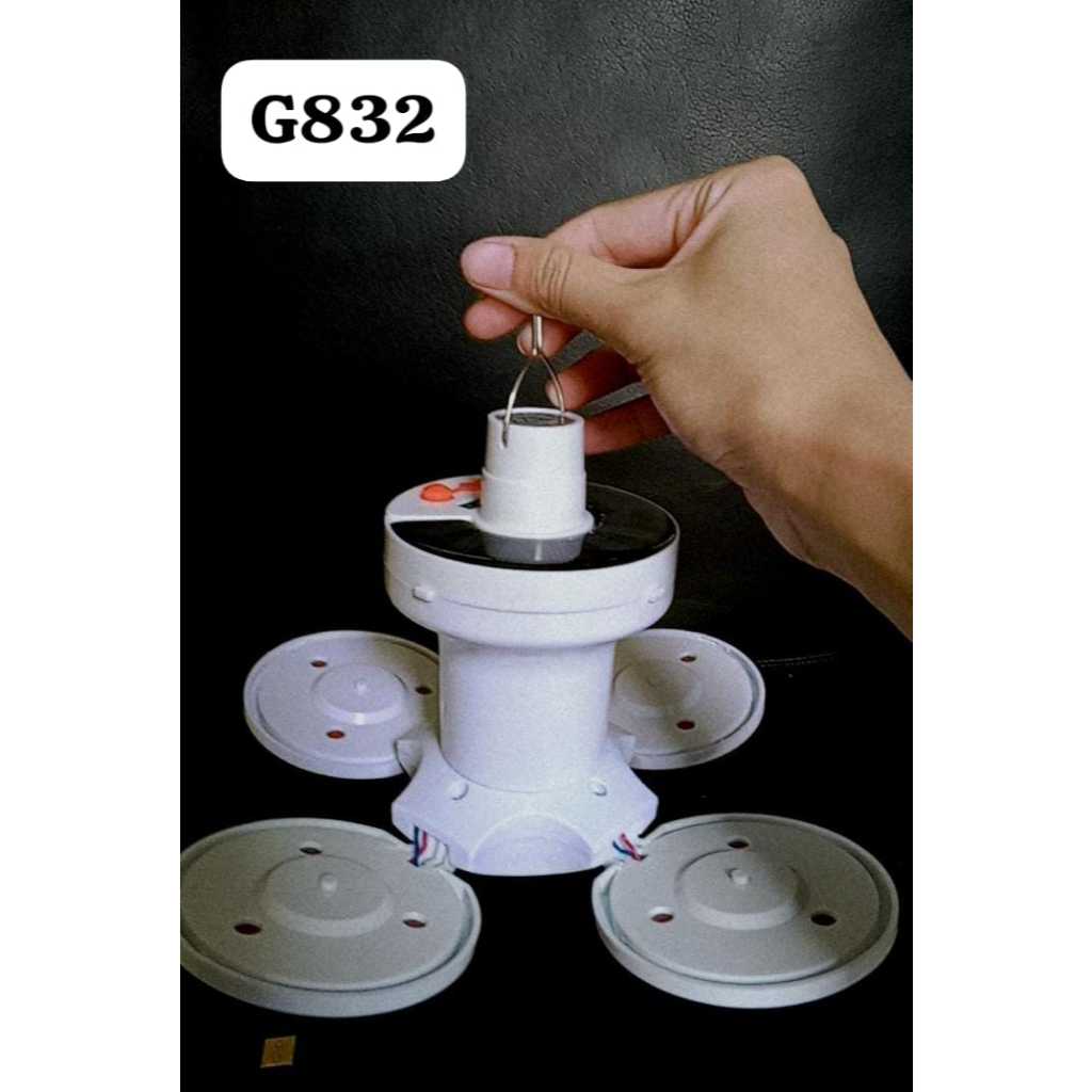 G832 ORIGINAL LAMPU SOLAR  CAS EMERGENCY LAMP BOLA GANTUNG LIPAT LED CHARGER TENAGA MATAHARI OTOMATI