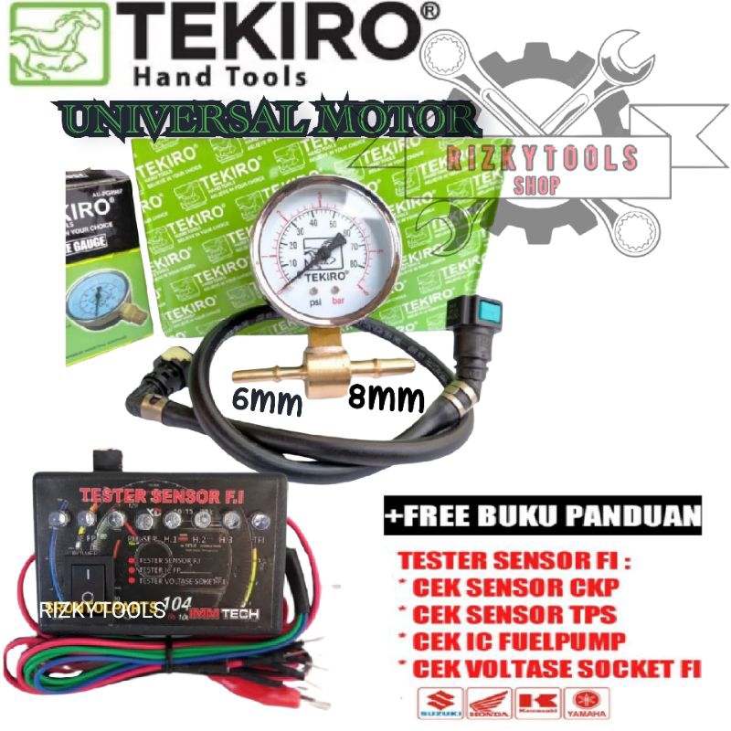 tester fuel pump gauge motor alat cek tekanan bahan bakar tekanan angin motor universal multitester 