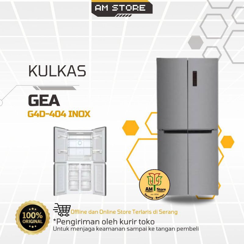 Kulkas Side by Side GEA G4D-404 INOX