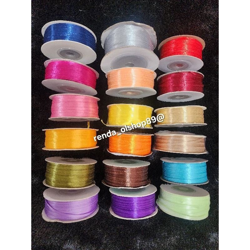 

Pita saten lebar 0,3 cm/pita lidi/pita mini isi 80 yard