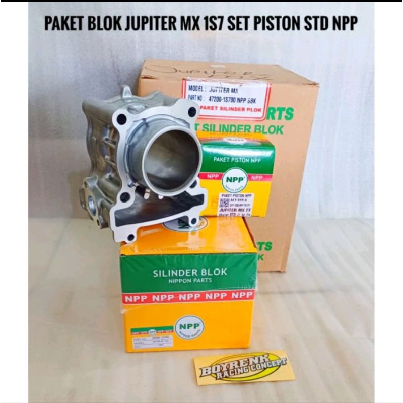 BLOK BORING SEHER SET JUPITER MX 1ST SET PISTON STD NPP- BOYRENK RACING