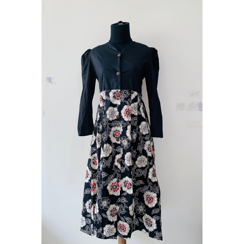 HERFIT dress batik kombi panjang slim -fiting