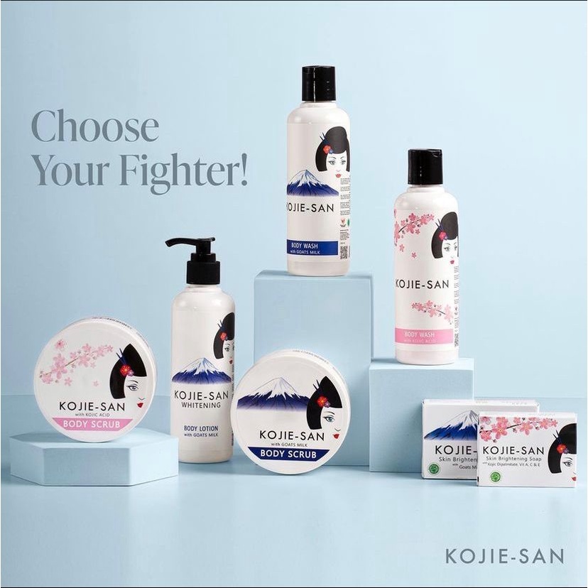 TERBARU KOJIE-SAN SKIN BRIGHTENING |  Soap Body Scrub Lotion Sabun I Goats Milk Kojic [READY]