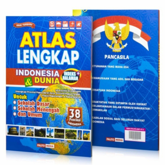 ATLAS LENGKAP 38 PROVINSI INDONESIA & DUNIA (BESAR)