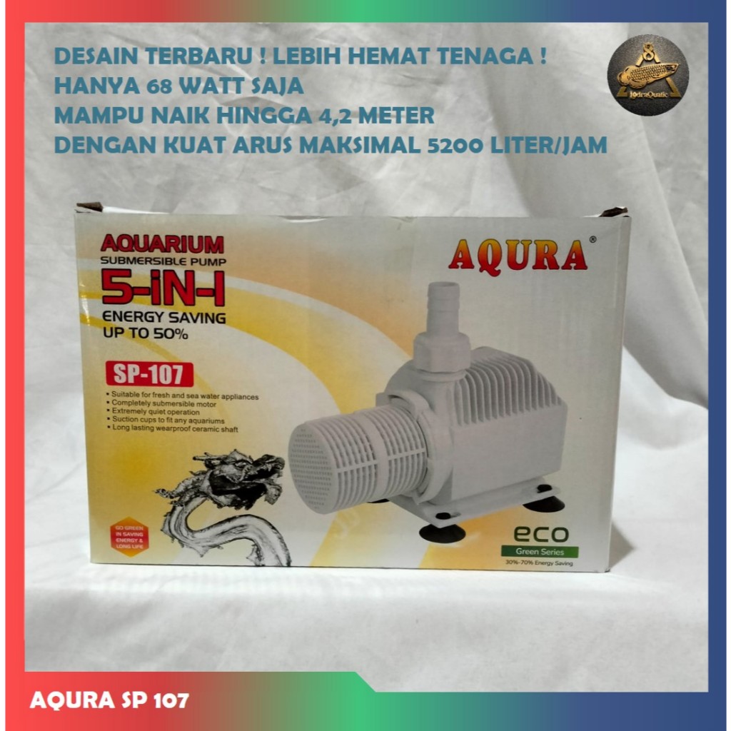 PROMO MURAH AQURA SP 107 POMPA KOLAM IKAN AQURA SP 107 NAIK 4,2 METER POMPA 5200 LITER PER JAM POMPA