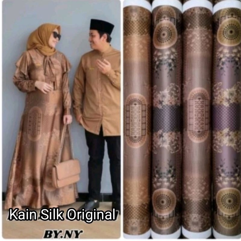 Kain Meteran Bahan D Silk Motif Kinaa/ Bahan Gamis/Hijab