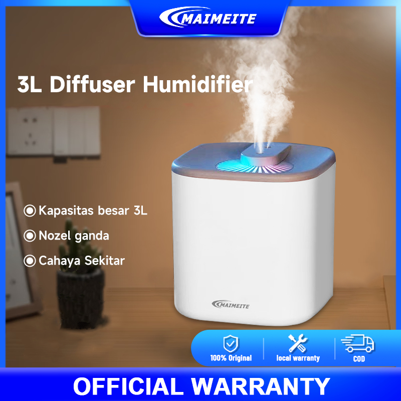 MAIMEITE Humidifier Diffuser Air Purifier Aromatherapy Essential oil Diffuser 3000ML+ 7 Color Led