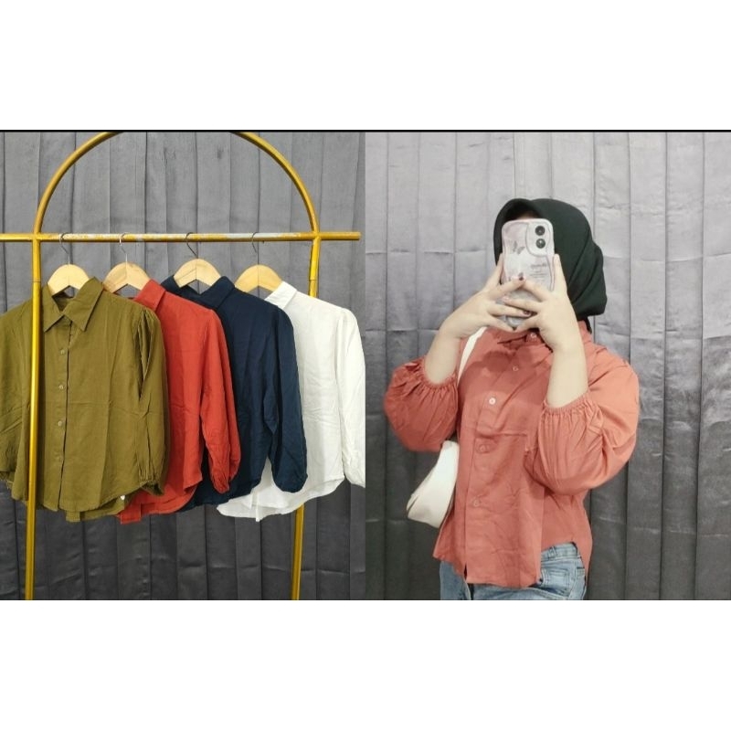 ATASAN CROP REMAJA KODE 162437 /KEMEJA  CROP IMPORT OOTD MASA KINI