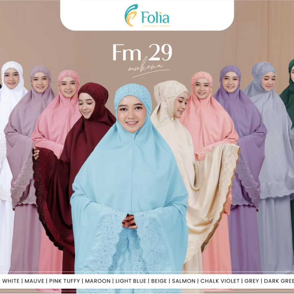 FOLIA MUKENA FM29 POTONGAN/MUKENA POTONGAN/MUKENA BORDIR/MUKENA POLOS/MUKENA MURAH