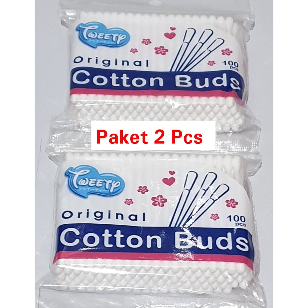 PAKET 2 PACK TWEETY COTTON BUDS 111 Korek Kuping isi 100 Pcs