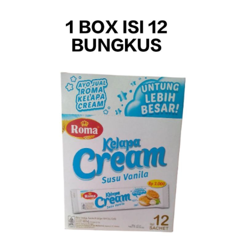 

ROMA KELAPA CREAM CHOKLAT DAN VANILA 42 GR (BOX ISI 12 PCS)