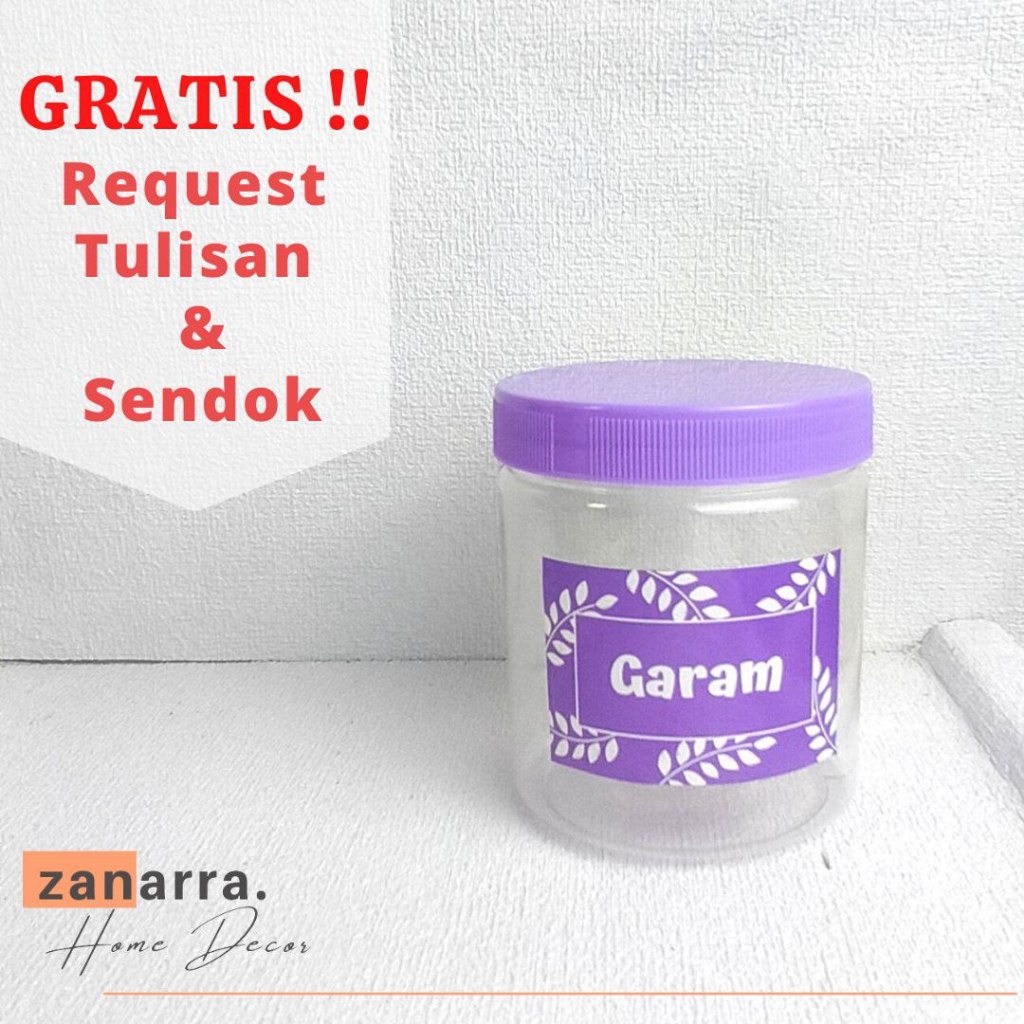 Toples Bumbu Dapur Warna Ungu Tempat Gula Tepung Wadah Bumbu