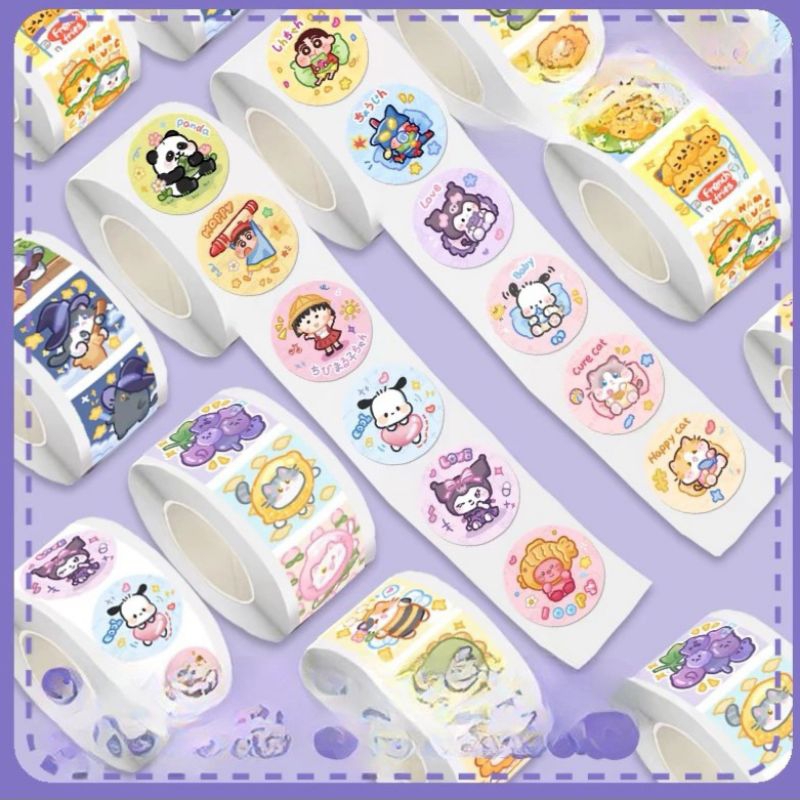 

Stiker Roll 500 pcs Stiker Karakter Lucu