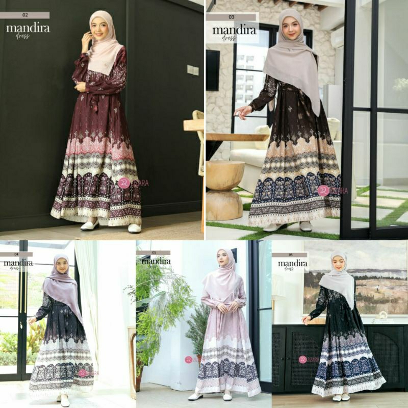 Zizara Mandira Gamis Batik Bahan Kazzan Bukaan Resleting Size S-XL | Gamis Kondangan | | Gamis Lebar