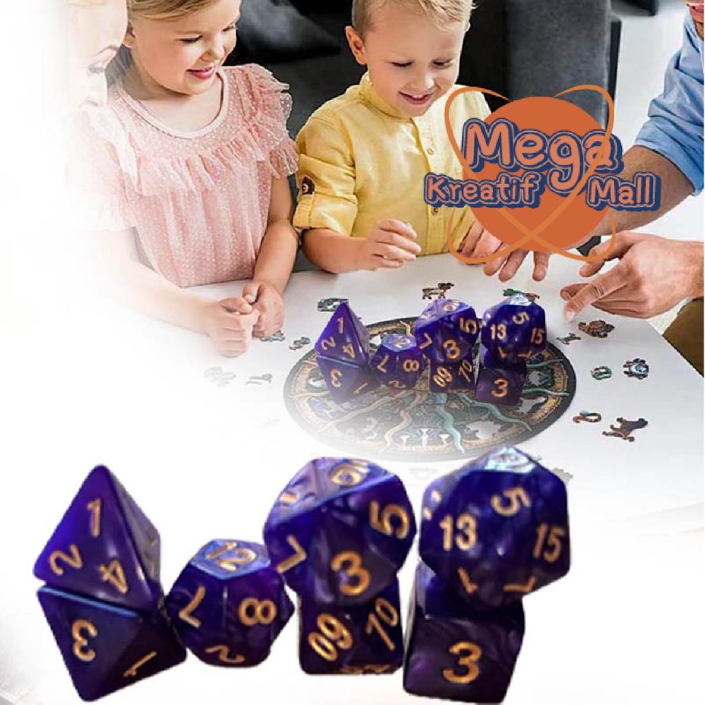7pcs Dadu Polyhedral ,Dadu Transparan,Dadu Warna Warni  Untuk RPG DND
