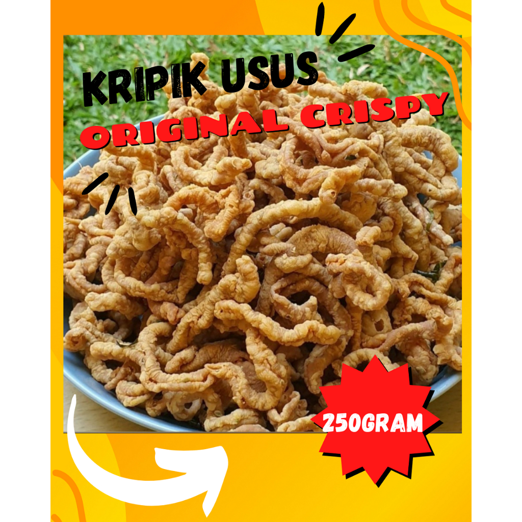 

KRIPSUS KRIPIK USUS GURIH KRIUK TERMURAH KEMASAN 250 GRAM
