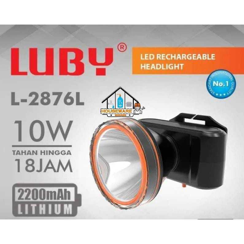 Senter Kepala LUBY 10 Watt L-2876 Cahaya Putih Anti Air