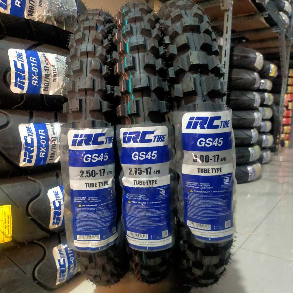 IRC GS45 RING 17 BAN TRAIL MOTORCROS GS45 250-17 . 275-17 . 300-17 (BUKAN TUBLES) RING 17 IRC