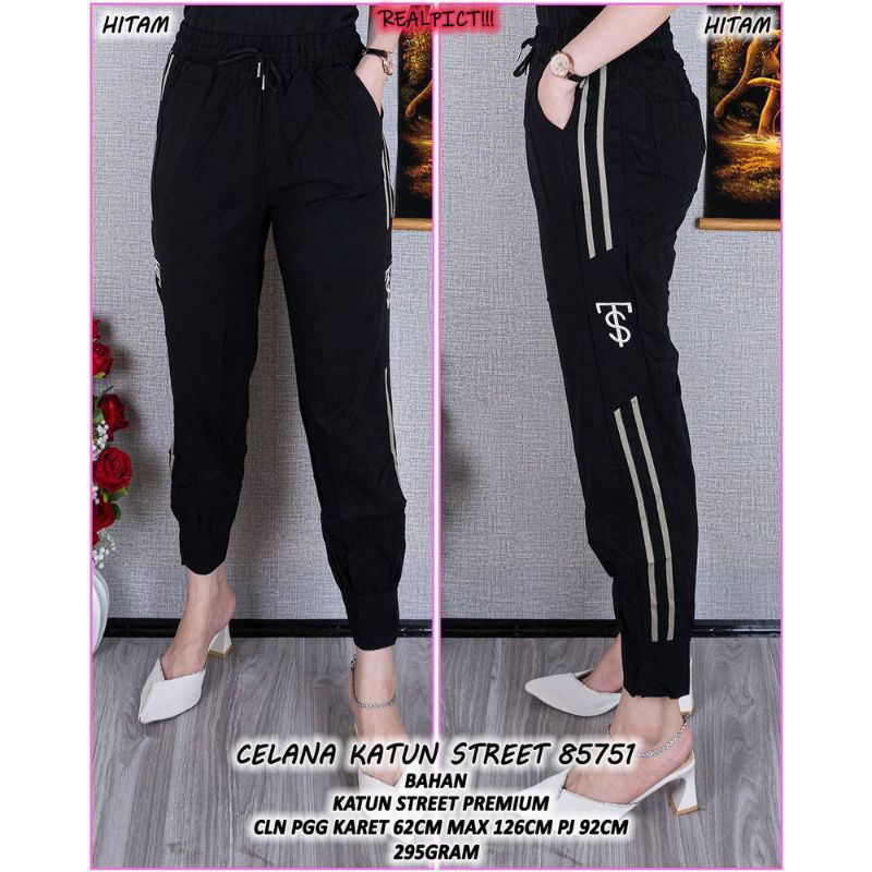 8089 Celana Panjang Jogger Wanita Katun Stretch
