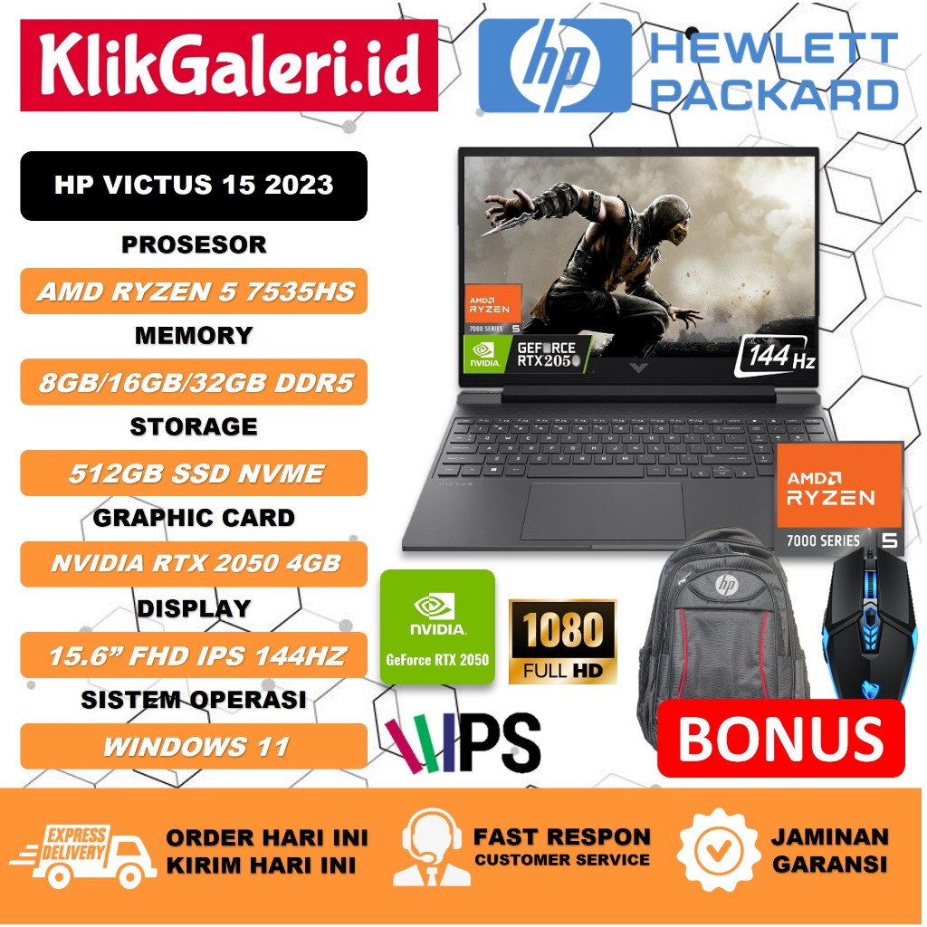 Laptop Gaming HP VICTUS 15 2023 Ryzen 5 MICA SILVER