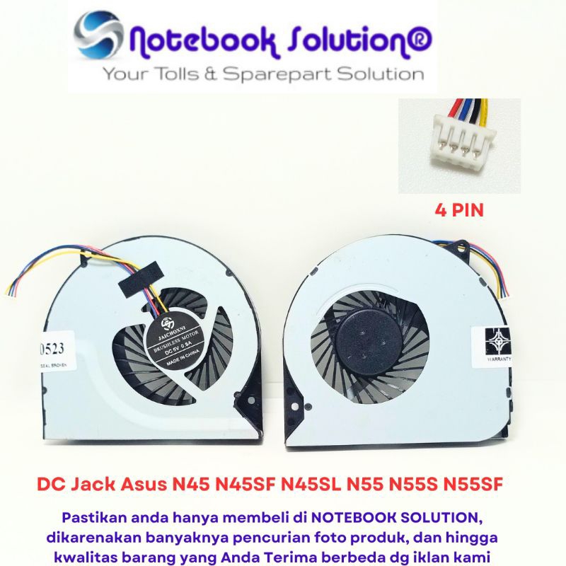 Fan Processor Asus N45 N45SF N45SL N55 N55S N55SF N555 N555S N55SL