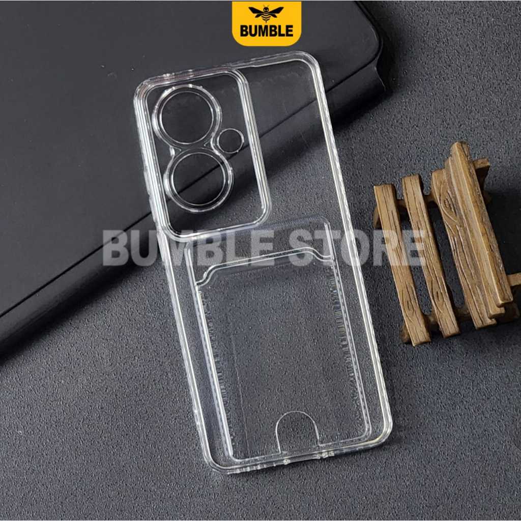 Bumble - Oppo Reno 11f  Softcase Clear Card Case Bening Slot Kartu Case Oppo Reno 11f