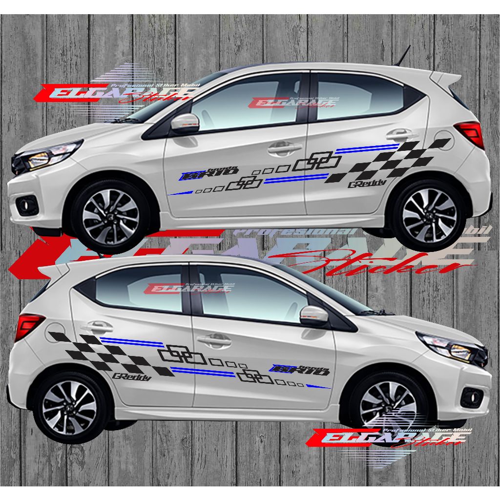Stiker mobil brio sticker mobil honda brio stiker body samping mobil honda brio terbaru