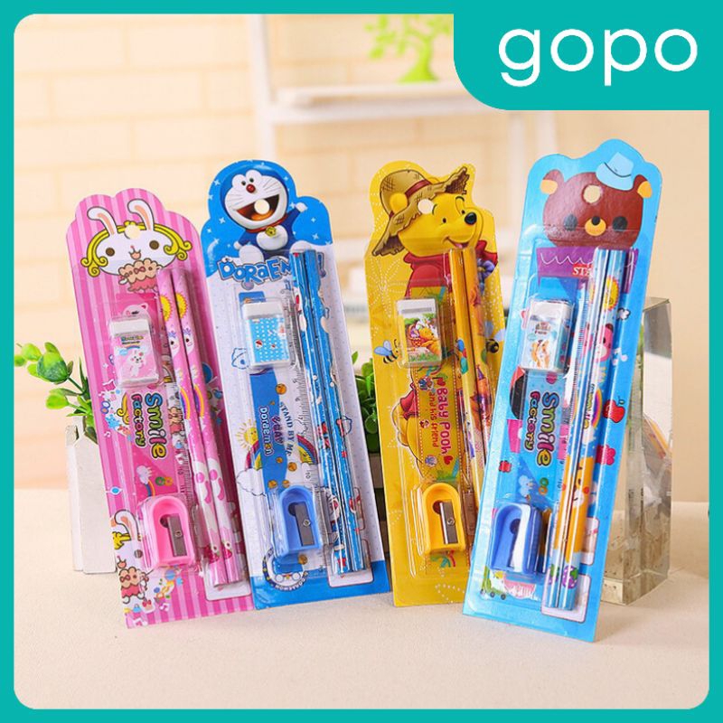 

GOPO - Stationery Alat Tulis Karakter Pensil Set 5in1