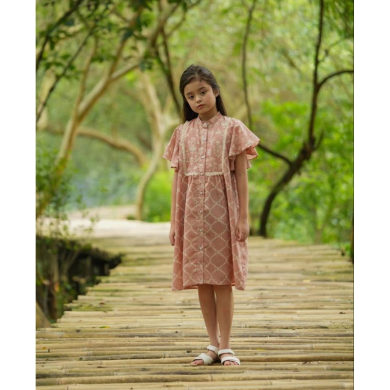 (NEW) Seva dress coral kids Aleza Label