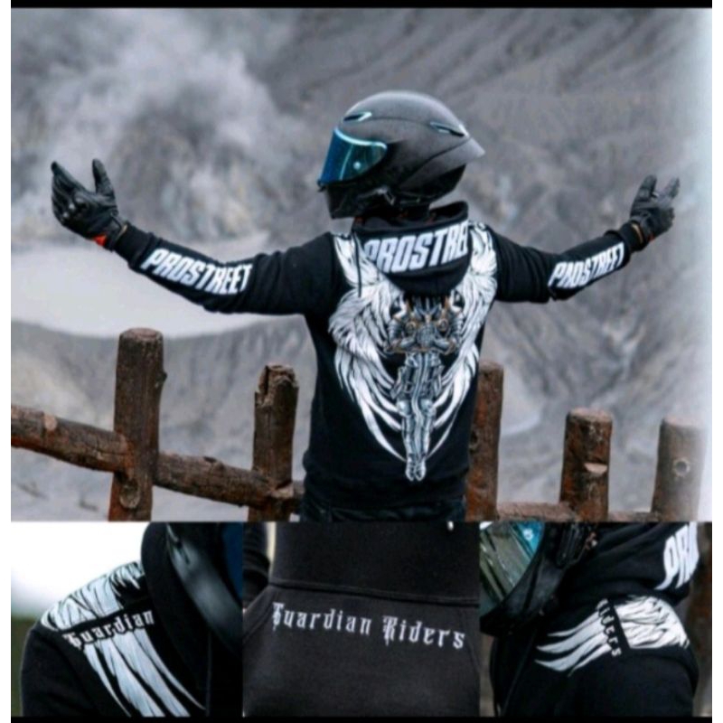 Sweater Hoodie Memphis Gambar naga /Memphis samurai Japan Hitam