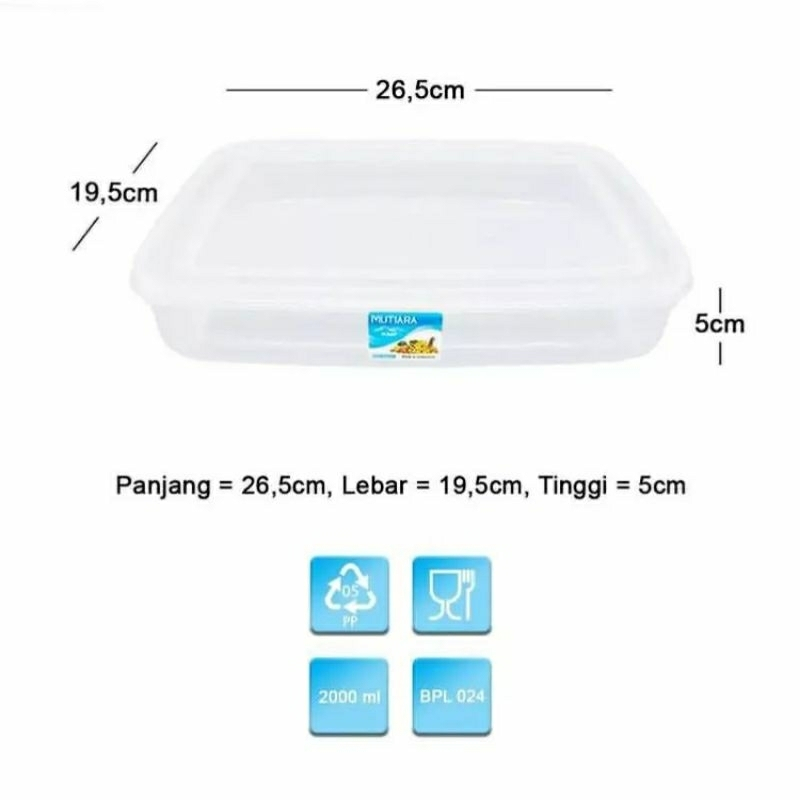 KOTAK MAKAN BENING 2000ML KOTAK BENING 2000ML KOTAK PENYIMPANAN MAKANAN KMP
