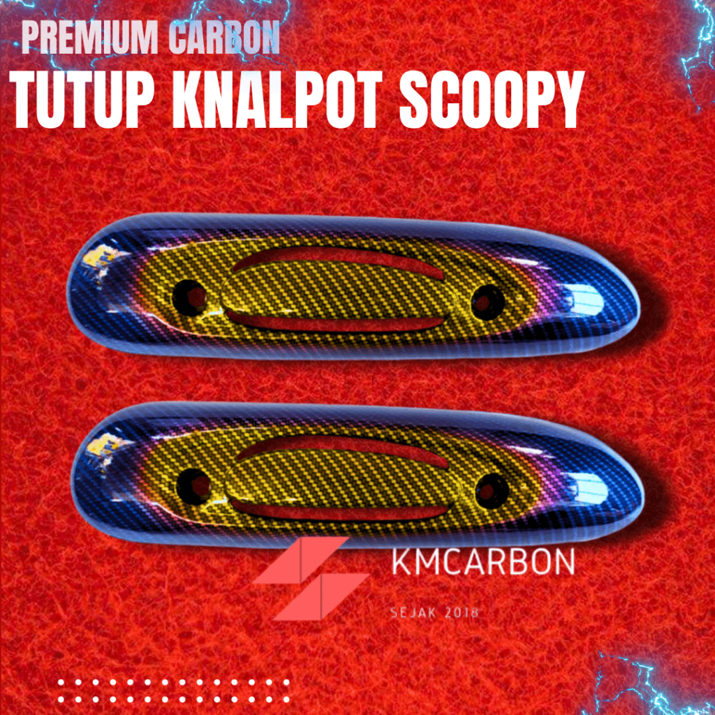 TUTUP KNALPOT SCOOPY CARBON WTP TWOTONE