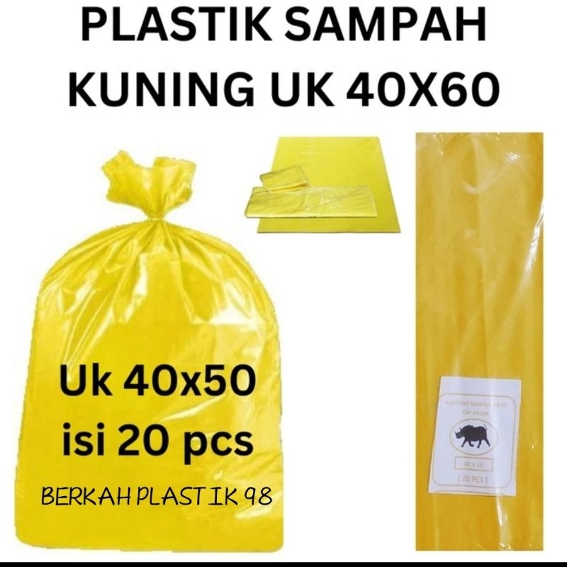 Kantong Plastik Sampah Uk 40X60, Plastik Sampah Kuning, Kantong Sampah