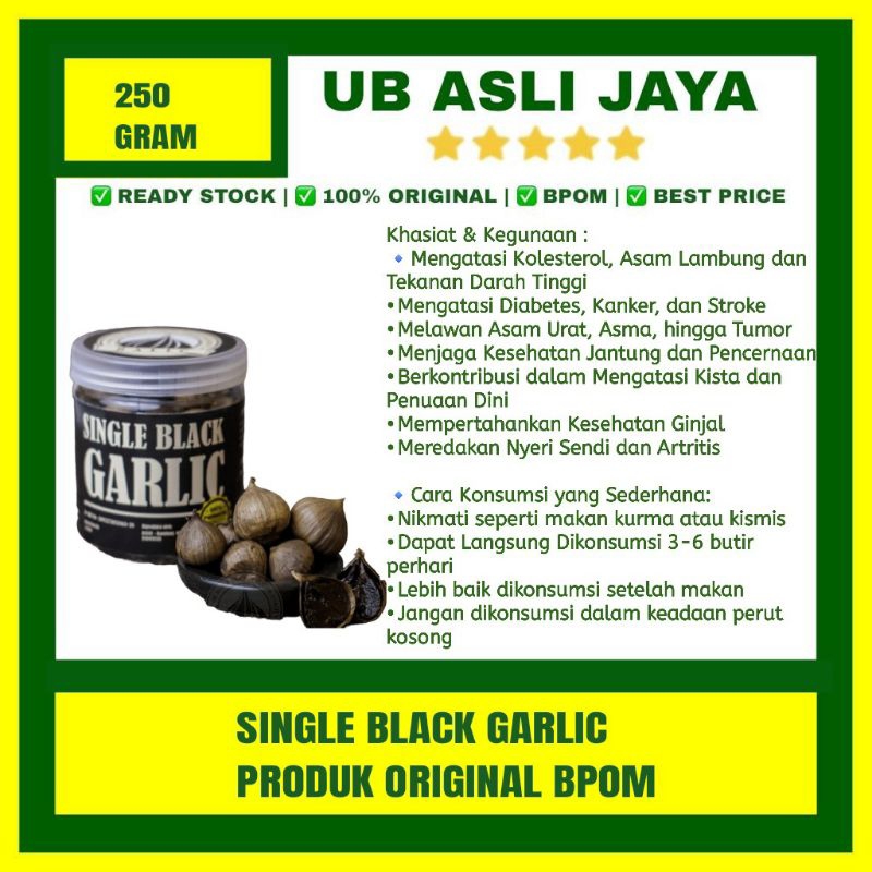 

Single black garlic 250g / bawang hitam tunggal