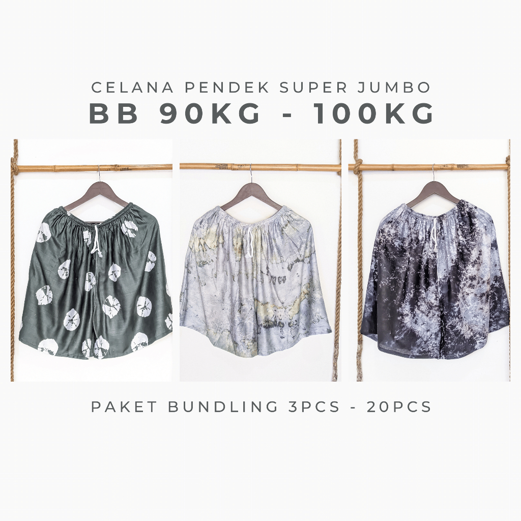 Hot Pants Wanita Jumbo 90KG - 100KG XXXL BSIZE Celana Pendek Rayon Wanita Super Jumbo
