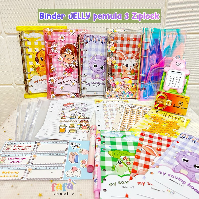 

(3 Ziplock) Binder menabung paket jelly